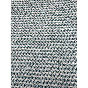 Green White Woven Cotton Fabric 1/4 yard x 44" Pre-Owned Sewing Craft Material